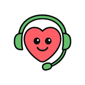 Icône casque cœur — service client express POWO, humain et réactif